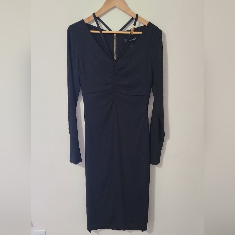 Versace Medusa Long Sleeve Size 8 Midi Dress - Picture 2 of 16